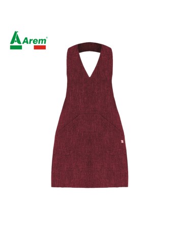 Tablier couleur bordeaux, col réglable avec boutons, personnalisable avec logo