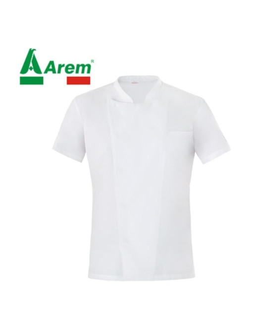 Chaqueta de chef -cocinero color blanco, estilo coreano, con tejido transpirable y muy resistente al lavado.