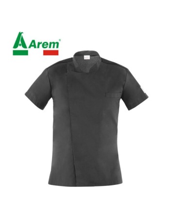 Kochjacke Farbe schwarz, koreanischer Stil, mit einem atmungsaktiven und sehr waschbeständigen Gewebe.
