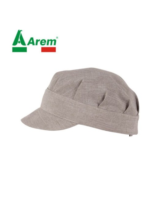 Kochmütze beige, verstellbar mit Klettverschluss