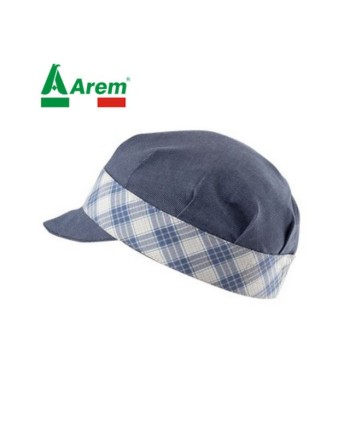 Cappello cuoco colore jeans regolabile con velcro
