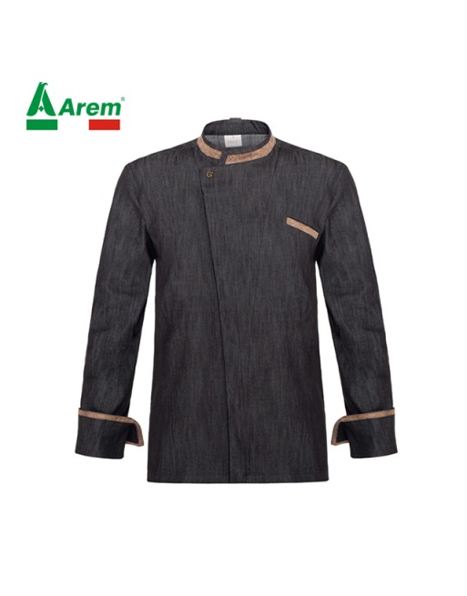 Veste en jean noir à la mode avec logo personnalisé