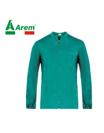Casacca con zip lunga colore verde per centri medici e riabilitativi