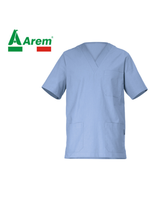 Uniforme medica casacca colore azzurro resistente ai lavaggi