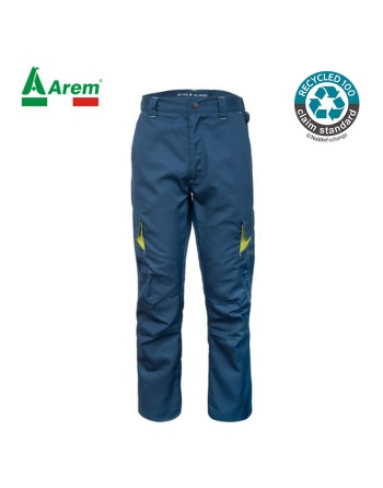 Legion blue work trousers in reinforced recycled polyester at the knees