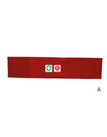 Armband for emergency and fire-fighting use, ideal for worker safety, adjustable with Velcro.