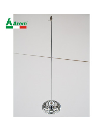 Basetta conica con astina per supporto gagliardetti , materiale inox cromato, altezza cm 45