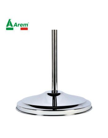 Chromed brass base with ballast, ideal for flagpoles and banners, superior quality.