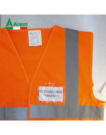 Portabadge per divise da lavoro e rintracciabilità/sicurezza dei lavoratori con nome personalizzato, pronti da cucire.