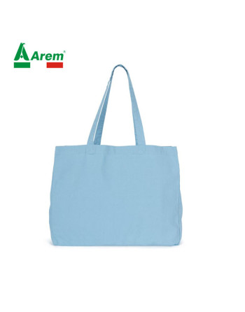 Shopper con manici robusti in cotone in tinta con la borsa.