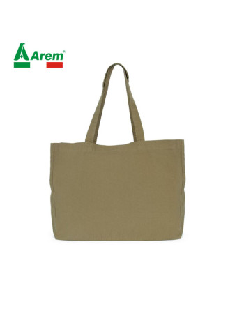 Shopper con manici robusti in cotone in tinta con la borsa.