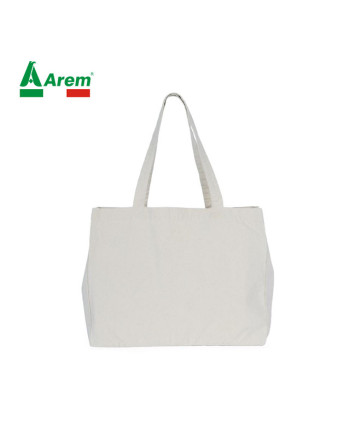 Shopper con manici robusti in cotone in tinta con la borsa.