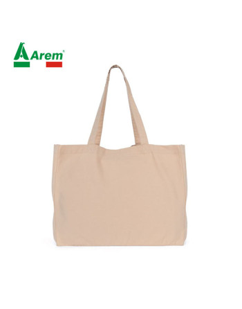 Shopper con manici robusti in cotone in tinta con la borsa.