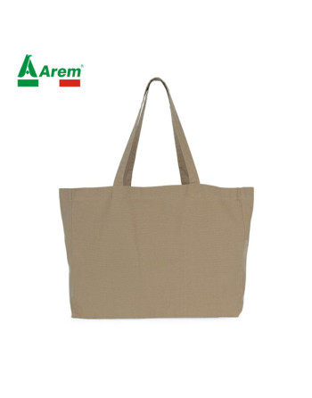 Shopper con manici robusti in cotone in tinta con la borsa.