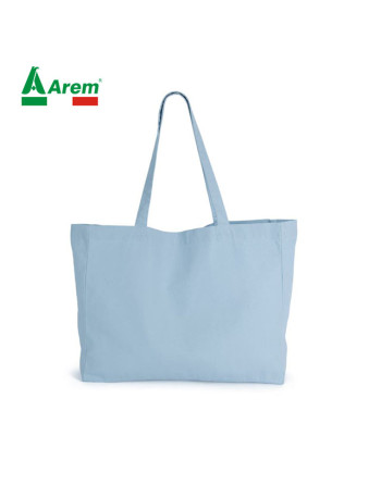 Shopper con manici robusti in cotone in tinta con la borsa.