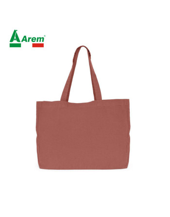 Shopper con manici robusti in cotone in tinta con la borsa.
