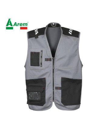 Customizable Kenya vest with embroidery or print Art. 994260 color black and gray.