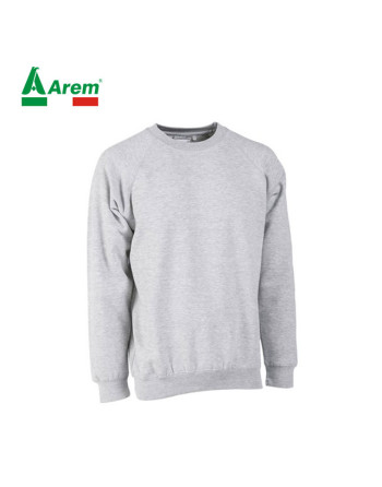 Men's best price crew neck sweatshirt in light grey, customizable with print or embroidery.