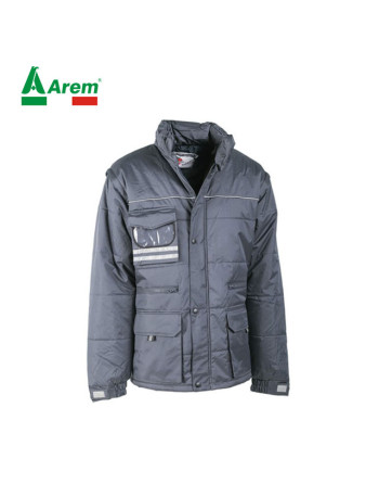 Parka jacket in grey, customizable with company logo, embroidery or print.