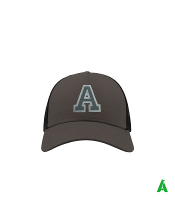 Rapper Cotton trucker cap with a personalised letter ‘A’ sewn onto felt.