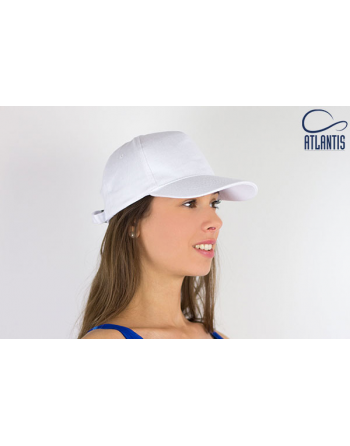 Cappello colore bianco, 100% cotone leggero, promozionale per aziende, sport e associazioni, personalizzato con ricamo.