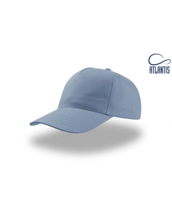 Cappello colore azzurro, 100% cotone leggero, promozionale per aziende, sport e associazioni, personalizzato con ricamo.