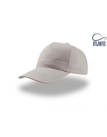 Cappello colore grigio chiaro, 100% cotone leggero, promozionale per aziende, sport e associazioni, personalizzato con ricamo.