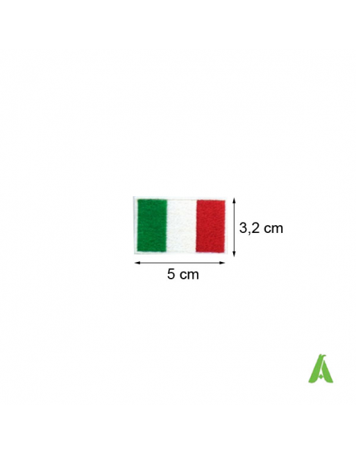 Italian flag cm 5 x 3.2 to sew and heat-apply for garment, caps, sportswear and textile. Art. FLAG202