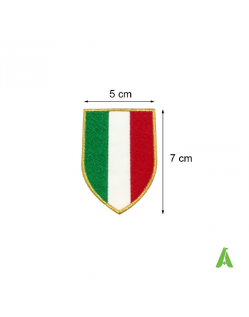 Italienische Wappen cm 5 x 6,7 Thermokleber und Nähen Art. FLAG101B