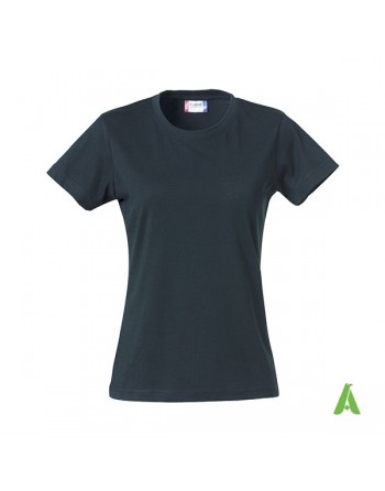 T-shirt femme couleur blue navy 580, à manches courtes, en jersey ring spung 100% coton pour promotionnel.