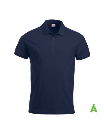 Piquet poloshirt navy blue color 580, unisex, short sleeves, with bespoke embroidered logo for companies, freetime, promotions.