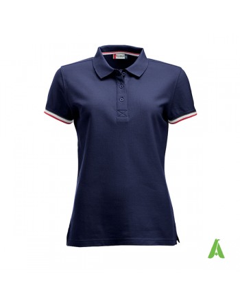 Lady half sleeve polo shirt, navy blue color 580, with embroidered logo for promotions, companies, corporates.