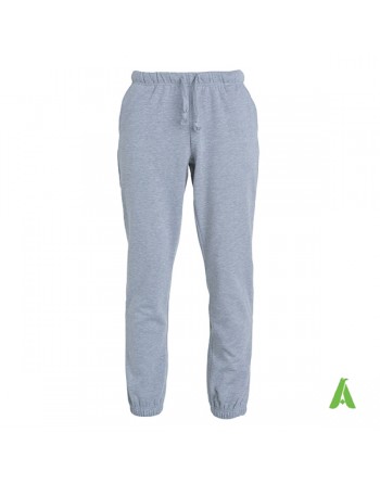Sweatpants aus melange-grauem Sweatshirtstoff für den Sport, personalisiert mit Stickerei oder Print.