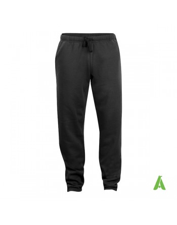 Sweatpants aus schwarzem Sweatshirtstoff für den Sport, personalisiert mit Stickerei oder Print.