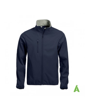 Dunkelblaue Softshelljacke für Männer, individuell gestickter Stickerei für Unternehmen, Sport und Promotion.