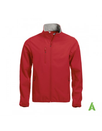 Rote Softshelljacke für Männer mit dreilagigem Stoff, individuell gestickter Stickerei für Unternehmen, Sport und Promotion.