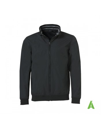 Unisex spring / summer jacket black color, water repellent with custom embroidery for companies, promotional, sport.
