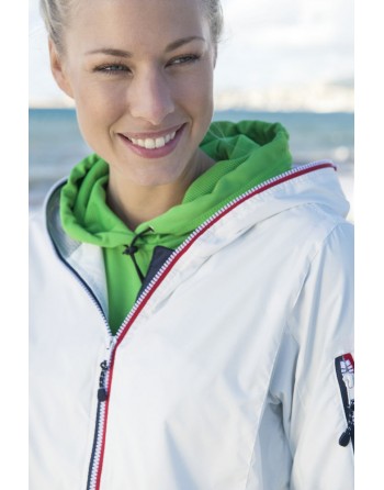 Chaqueta náutico mujer cortaviento impermeable repelente, personalizado bordado para empresas, sport, mar.