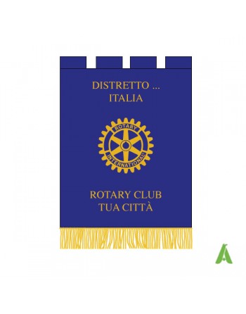 Rotary Club gonfalon with district text  logo and fringes.