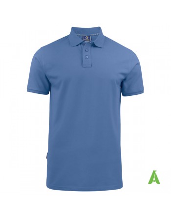 Polo da lavoro manica corta , tessuto stratch colore royal con ricamo per aziende