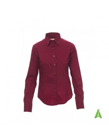 Camicia da donna elasticizzata, maniche lunghe. Acquistabile neutra o con ricamo personalizzato.