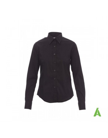 Camicia da donna elasticizzata, maniche lunghe. Acquistabile neutra o con ricamo personalizzato.