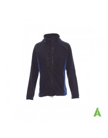 Pile bicolore da donna colore blu navy e royal per aziende, con ricamo personalizzato.