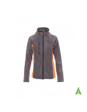 Pile bicolore da donna colore grigio e arancio per aziende, con ricamo personalizzato.