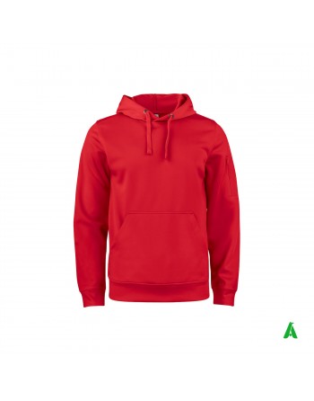 Sweatshirt in sporty technical fabric with customizable hood with print or embroidery