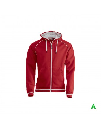 Gerry sweatshirt with divisible zip and hood, personalized men's clothing with embroidery