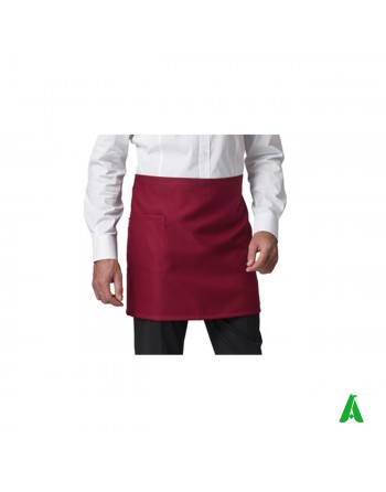 Grembiule rosso corto unisex antimacchia, personalizzabile con ricamo fino a 9 colori.