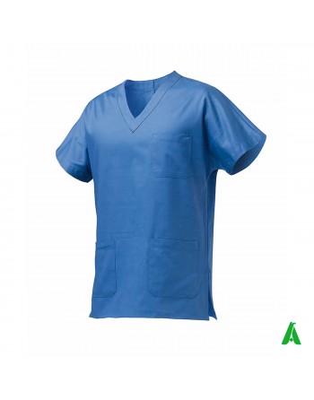Casacca da medico unisex personalizzabile con stampa o ricamo fino a 9 colori, colore blu