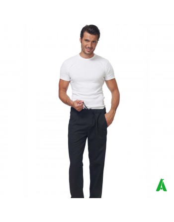 Pantalone lungo da medico colore nero, personalizzabile con stampa o ricamo fino a 9 colori.