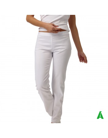 Pantalone lungo da medico colore bianco, personalizzabile con stampa o ricamo fino a 9 colori.